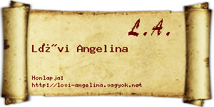 Lövi Angelina névjegykártya